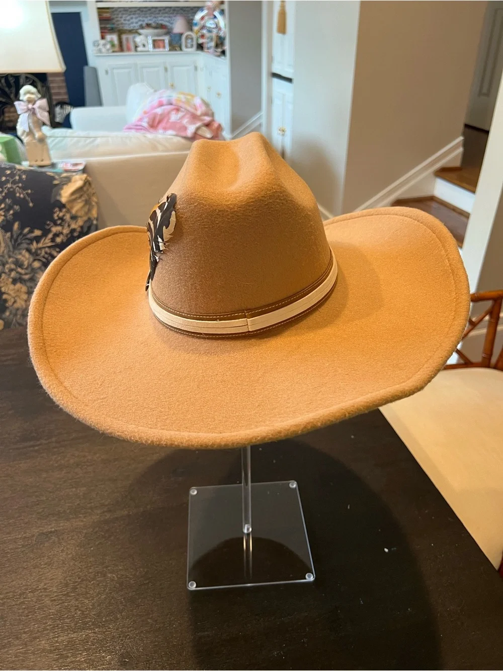 Frye Western Style Wide Brimmed Cowgirl/boy Hat OSFM Camel Boho Rodeo Rancher